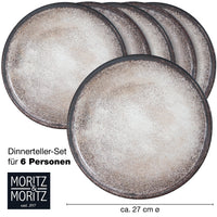 1 x RAW Customer Returns Moritz Moritz VIDA 6-piece dinner plate set beige - dinner plate for 6 people - porcelain dishwasher and microwave safe - RRP €50.41