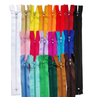 1 x RAW Customer Returns KGS Nylon Zipper 20 different colored zippers for sewing 20 pieces pack 56 CM 22 inches  - RRP €11.99