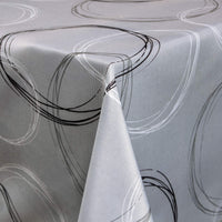 1 x RAW Customer Returns Valia Home tablecloth with Teflon coating for indoor and outdoor use in 6 designs Tablecloth is washable, water and dirt-repellent thanks to the reliable lotus effect 140 x 240 cm gray - RRP €20.16