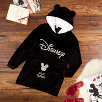 1 x RAW Customer Returns Disney Oversized Hoodie Women s Hoodie Blanket Girls Teens Men Black  - RRP €37.3