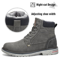 1 x RAW Customer Returns Mishansha Men s Winter Boots Waterproof Outdoor Shoes Non-slip Lined Warm Snow Boots Hiking Shoes Gray Size 43 - RRP €49.99