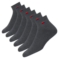 1 x RAW Customer Returns NAVYSPORT 6 pairs of sneaker socks for men and women sports socks cotton socks quarter socks unisex. Grey, 6 pairs, EU 47-49  - RRP €15.12