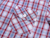 1 x Brand New BIENZOE Boys Cotton Plaid Shirt Navy Dark Red Size 13 14 DE 12-13 years  - RRP €22.99