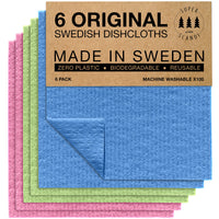 1 x RAW Customer Returns SUPERSCANDI Super Absorbent, Reusable and Ecological Swedish Cloth Biodegradable Cellulose and Cotton Kitchen Towels Kitchen Cloth Kitchen Rag, Cleaning Pack x6, Multicolor - RRP €11.4