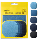 1 x RAW Customer Returns ZEFFFKA Fabric Jean Patches Applicable with Iron on Inside Outside Stronger Glue 100 Cotton Assorted Tones Decoration Kit 10 Pieces Size 4-1 4 x 3-3 4 9.8 cm x 10.8 cm  - RRP €9.46