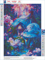 6 x Brand New QENSPE 5D Full Diamond Painting for Adults, Blue Castle Diamond Painting Fantasy Flowers Diamond Kit for Kids, DIY Diamond Rhinestone Cross Stitch Crystal Painting for Wall Decoration 30x40cm - RRP €36.0