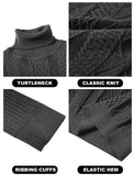 4 x Brand New MoFiz Sweater for Men Winter Turtleneck Sweater Knitted Sweater Turtleneck Long Sleeve Sweater Casual Sweater Tops Dark Grey XXXL - RRP €139.44