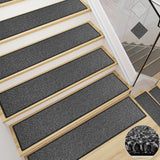 1 x RAW Customer Returns GOYLSER stair mats Anti-slip stairs stair treads Self-adhesive safe step protection stair carpet indoor for children elderly dogs, 76cmx20cm 15 pieces anthracite - RRP €69.89