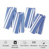 1 x RAW Customer Returns Encasa Cloth Napkins Set of 12 Franca Blue Stripes Ecological Recycled Cotton Size 43x43cm Napkins for dining table decoration, washable and reusable - RRP €26.48