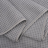 1 x RAW Customer Returns Polyte - Towel set - quick-drying lint-free microfiber - waffle structure - extra large - gray - 152 x 76.2 cm - 6 pieces - RRP €53.1