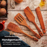 1 x RAW Customer Returns Wooden spatula set cooking spoon set I kitchen utensil set kitchen accessories set - wooden spatula wooden cooking spoon - cookware kitchen utensils kitchen set - high quality sustainable - RRP €26.99