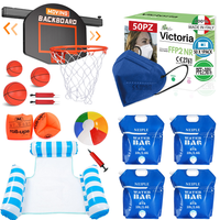 Brand New Job Lot Pallet - Basketball Hoop Sets, Water Hammocks, Face Masks, Collapsible Water Canisters & Beanbag Toss Games - 255 Items - RRP €6730.25