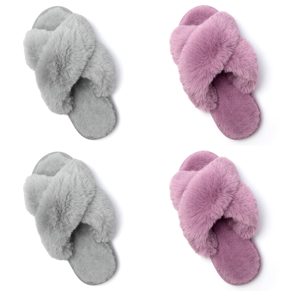 Brand New Job Lot Pallet - Womens Fuzzy Slippers - 187 Items - RRP €3656.29