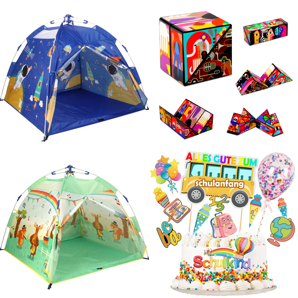 Brand New Job Lot Pallet - Kids Play Tent, Childrens Infinity Magic Cube, Cake Decorations - 349 Items - RRP €2908.52