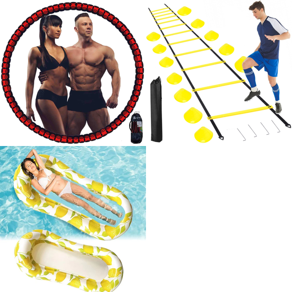 Brand New Job Lot Pallet - LETAO Hula Hoop Adult, 8-Piece, Inflatable Floating Bed, MINSHUXI Football Training Ladder - 86 Items - RRP €1863.77