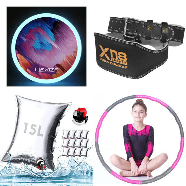 Brand New Job Lot Pallet - Nalezuns Flying Disc, Weightlifting Belts, Foldable Water Canister, Hula Hoops - 137 Items - RRP €3450.94