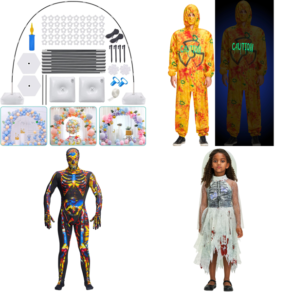 Brand New Job Lot Pallet - Fancy dress costumes & Balloon arch - 249 Items - RRP €5582.21