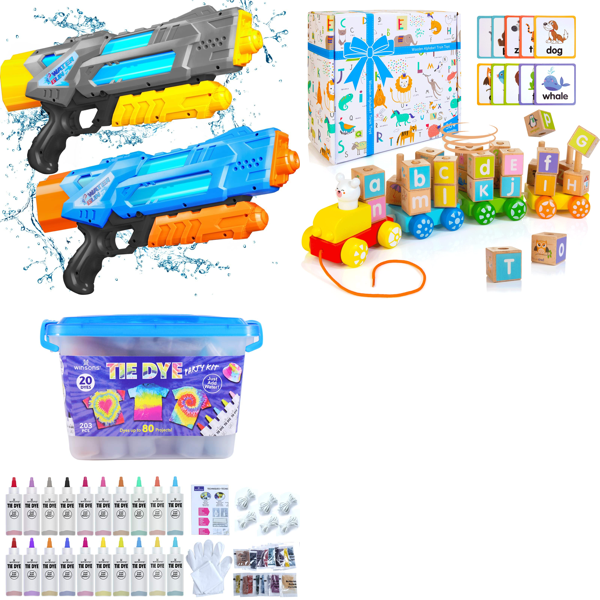 Brand New Job Lot Pallet - Water Guns, Tie Dye Kits & Toys - 58 Items - RRP €1551.39