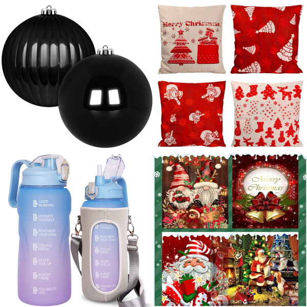 Brand New Job Lot Pallet - Christmas Balls, Water Bottles, Cushion Covers, Decorations, Tableware & Pet Rollers - 151 Items - RRP €2973.7