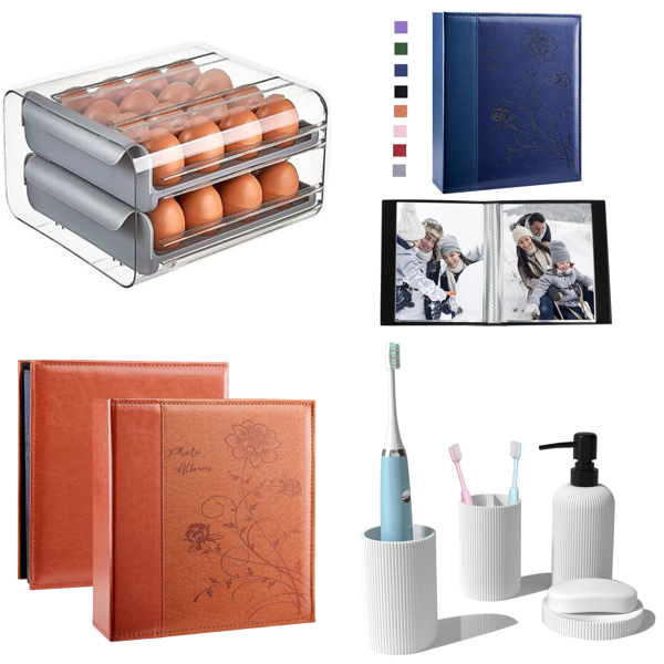 Brand New Job Lot Pallet - Egg Storage Box, Photo Album, Lighting, Pillow Covers & Bathroom Accessories - 214 Items - RRP €2883.93