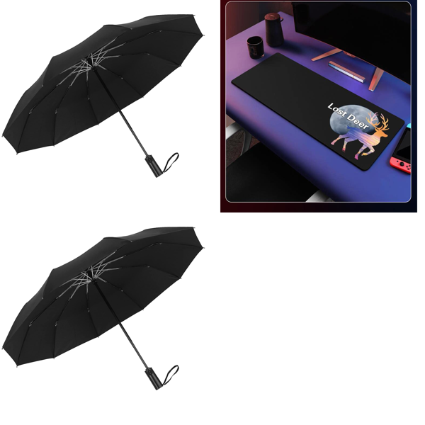 Brand New Job Lot Pallet - Windproof Automatic Folding Umbrellas & Gaming Mouse Pads- 205 Items - RRP €3352.82