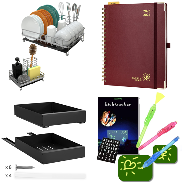 Brand New Job Lot Pallet - Dish Drainer, Closet Organizer, Premium Calendars, Secret Pens - 139 Items - RRP €2367.13