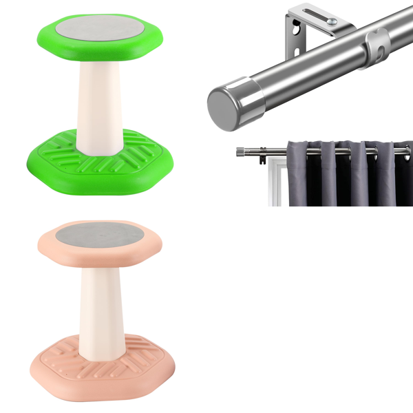 Brand New Job Lot Pallet - E-Solem Kids Stools & INFLATION curtain rods -   65 Items - RRP €1794.3