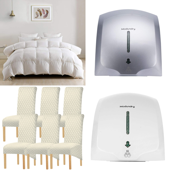 Brand New Pallet - light summer duvets, Dining Chair Covers, Electric Hand Dryers & more -  453 Items - RRP €7704.9