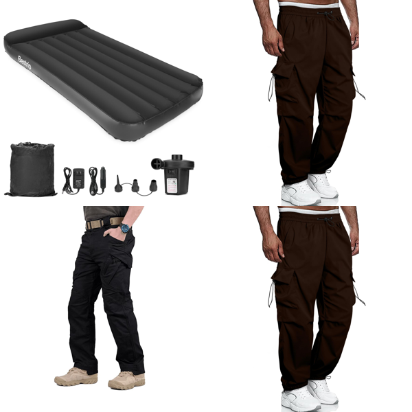 Brand New Pallet - Inflatable air beds, Work Cargo Pants, Night Lights & more - 339 Items - RRP €7614.88