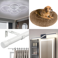 Brand New Pallet - GreeLustr Chandeliers , INFLATION Curtain Rods , Pet Beds & CASOFU Hooded Blankets -    55 Items - RRP €1470.09