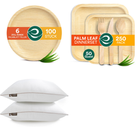 Brand New Pallet - Makimoo pillow 40x70 cm, ECO SOUL 100 Compostable Palm Leaf Dinnerware Set - 41 Items - RRP €988.59