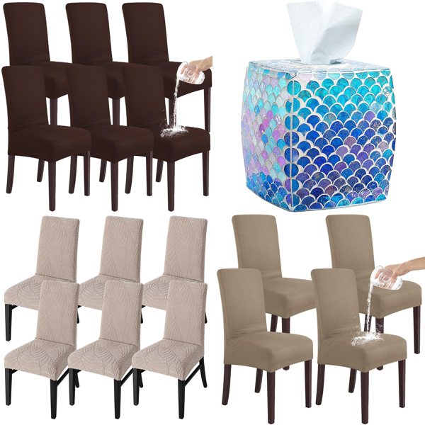 Brand New Pallet - SHENGYIJING Chair Covers for Dining Room , WHOLE HOUSEWARES - Mosaic Glass Tissue Boxs -  179 Items - RRP €5107.13