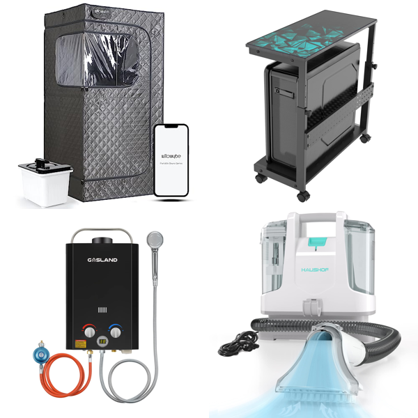 RAW Customer Returns Pallet -WILLOWYBE Portable Steam Sauna Bluetooth Control, Gas Water Heater, HAUSHOF vacuum cleaner & more ... -  65 Items - RRP €3505.72