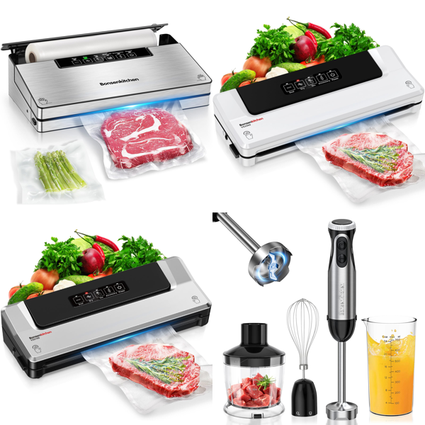 RAW Customer Returns Pallet - Bonsenkitchen-  Vacuum sealers , Hand Blenders - 65 Items - RRP €1898.24