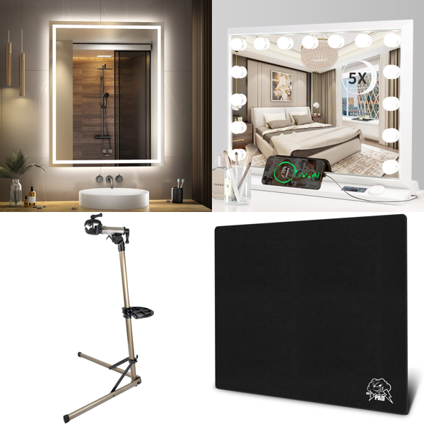 RAW Customer Returns Pallet -Mirrors , Gaming Mouse Pads , Bike Stands,  Laptop Tables & more ... -  135 Items - RRP €5455.96