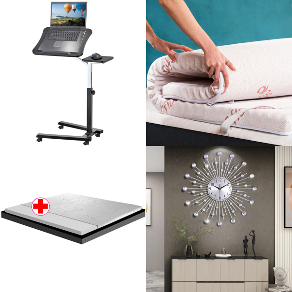 MRAW Customer Returns Pallet - Tatkraft Joy - Laptop table, Mattress Toppers,  Home Cleaning Brushs, LED wall lights & more ... -37 Items - RRP €1882.27