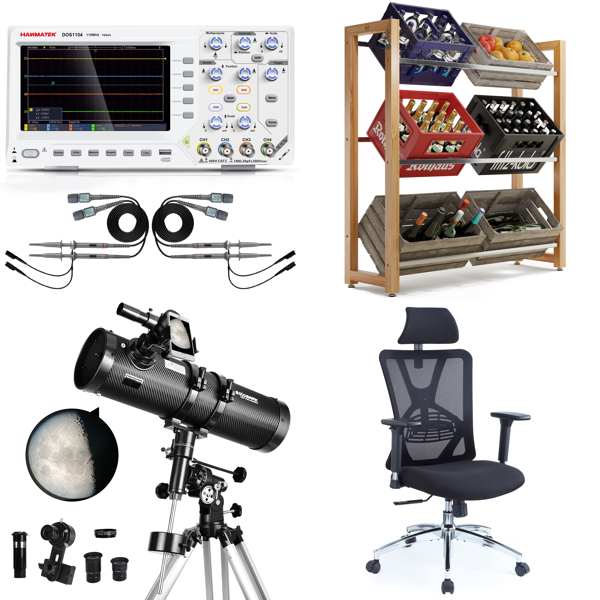 RAW Customer Returns Pallet - Hanmatek Digital Oscilloscope, Newton reflector telescopes & more - 26 Items - RRP €2081.89