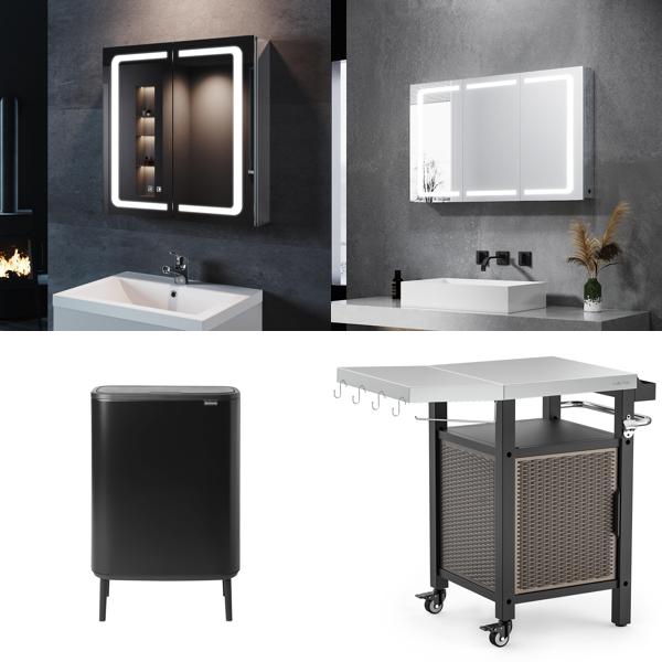 RAW Customer Returns Pallet - SONNI Mirror Cabinet Bathroom, Onlyfire Outdoor Grill Table, Julymoda Stainless Steel Kitchen Sink & More - 9 Items - RRP €1548.55