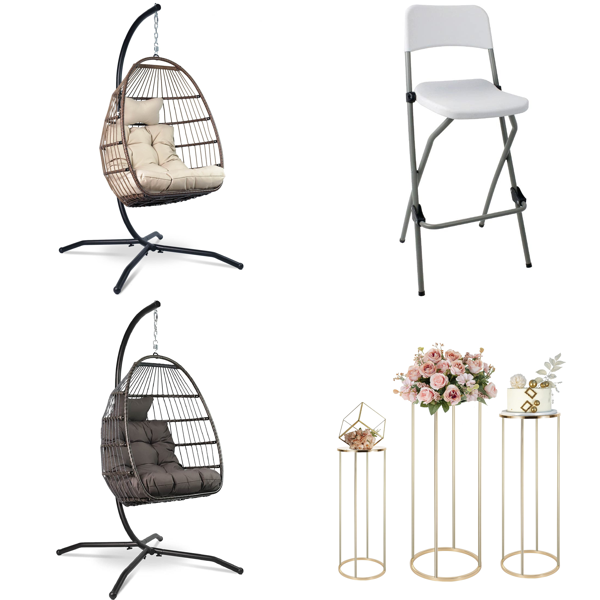 RAW Customer Returns Pallet -VITA5 hanging chairs, Drones, LANLONG Wedding Flower Stands, ProtoArc Foldable Wireless Keyboards Mouses  -   44 Items - RRP €3165.66