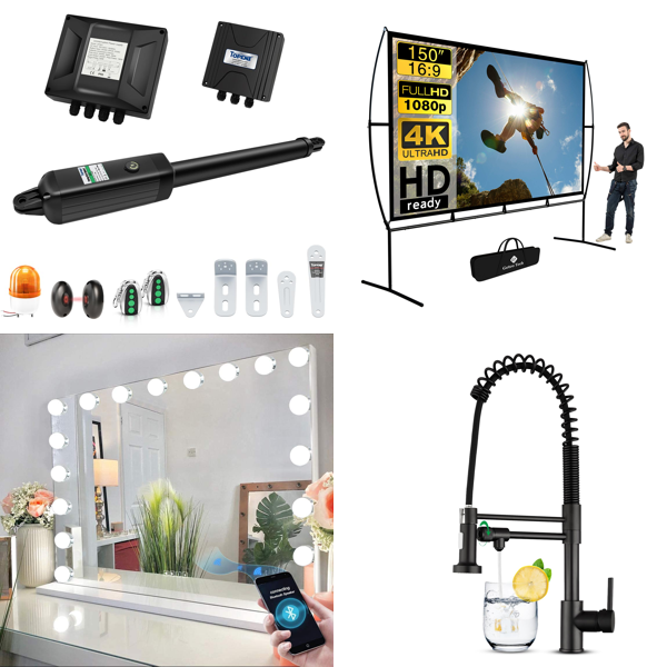 RAW Customer Returns Pallet - TOPENS A5131 swing gate operator,Projector Screen ,  FENCHILIN Bluetooth large mirror with lighting & more ... -  158 Items - RRP €6315.82