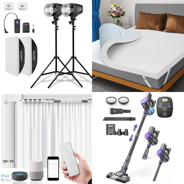 RAW Customer Returns Pallet - Godox Professional Studio Flash Set, Electric Curtain Track System, OLAYMEY Cordless Vacuum Cleaner & more ... -  62 Items - RRP €3155.2