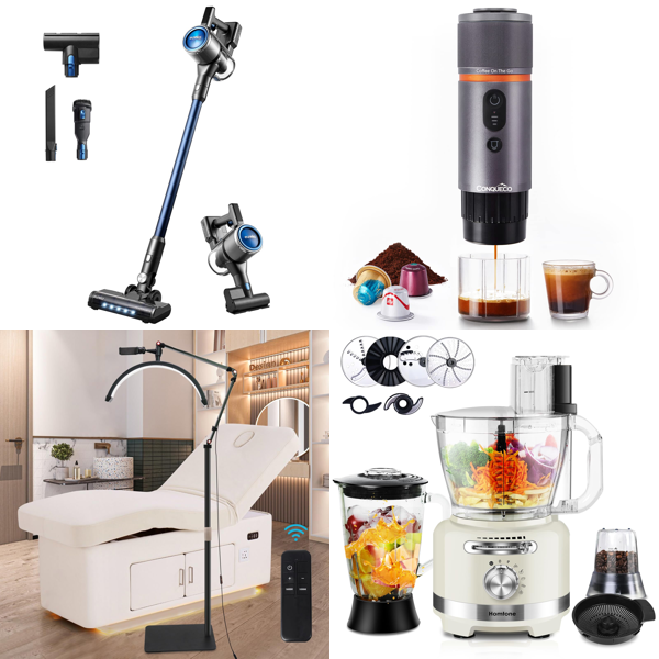 RAW Customer Returns Pallet - Eureka AK10  Vacuum Cleaners, DESGNT LED lamps, CONQUECO Coffee Machines & more ...-   80 Items - RRP €4891.81