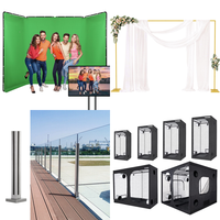 RAW Customer Returns Pallet - Portable Large Green Backdrop, Corner Post, Wedding Arch, Projector Screen - 30 Items - RRP €2507.04