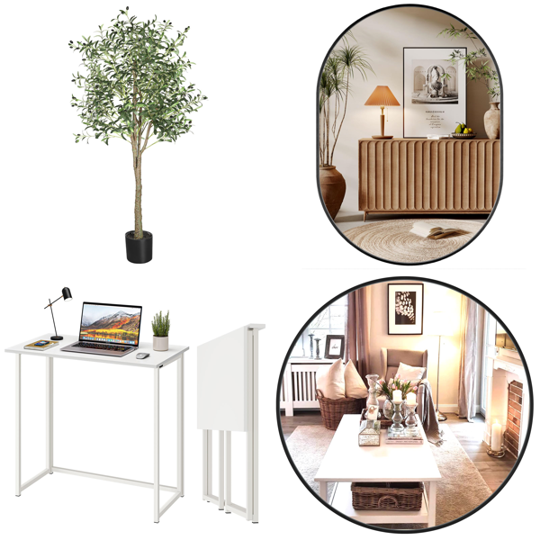 RAW Customer Returns Pallet - Artificial Olive Tree, Foldable Table Desk, Dripex Wall Mirrors - 27 Items - RRP €1736.73