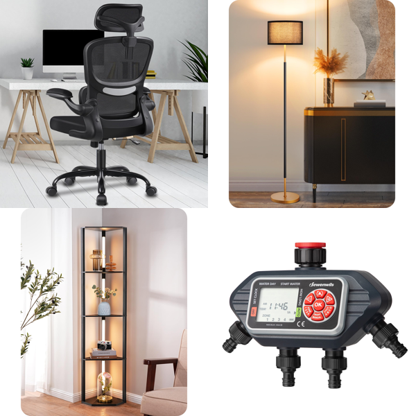 RAW Customer Returns Pallet -  Office chair, home lighting & more ... - 112 Items - RRP €5217.46