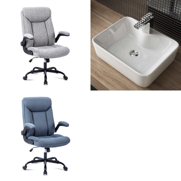 RAW Customer Returns Pallet - 	MZLEE  Office Chairs, washbasins - 15 Items - RRP €1712.74