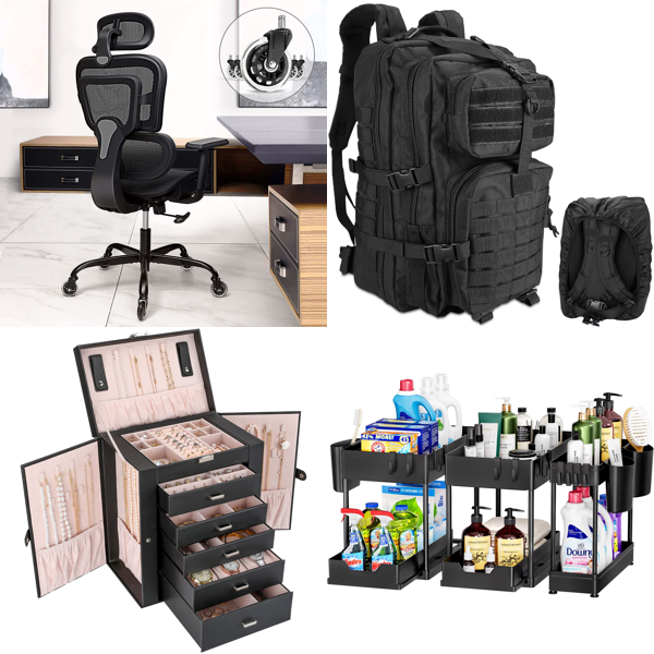 RAW Customer Returns Job Lot Pallet - Office Chairs, Backpacks, Jewelry Stands, Fridge Organisers, iPad Cases - 41 Items - RRP €1750.09