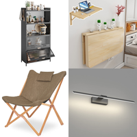 RAW Customer Returns Job Lot Pallet - 5- Tier Kitchen Shelf, Folding Chair & Table, LED Mirror Light, Hammock - 26 Items - RRP €1480.94