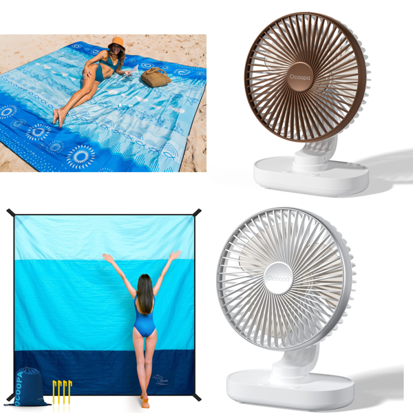 RAW Customer Returns Job Lot Pallet - Beach Blankets & Fans - 104 Items - RRP €2411.23