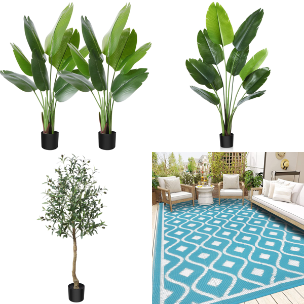 RAW Customer Returns Job Lot Pallet - Artificial Plants, Outdoor Rugs, Artificial Flower Garlands, Photo Albums - 129 Items - RRP €3553.39